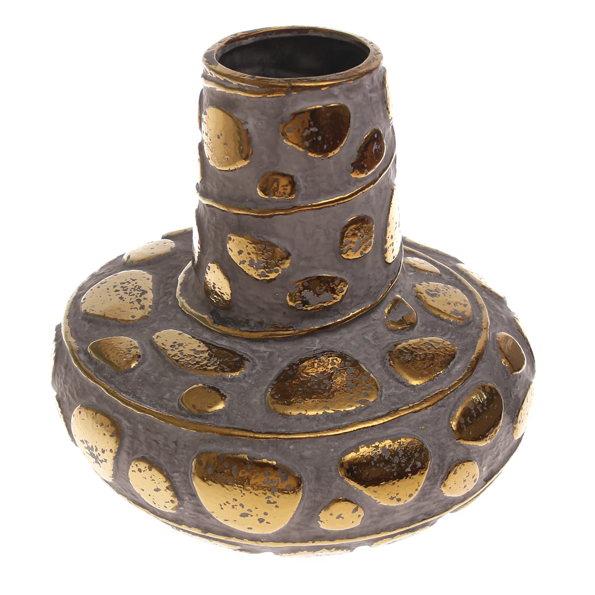 Grey & Gold Pebble Ceramic Vase | Luxury Home Décor Pakistan | Modern Table Accent - Image 2