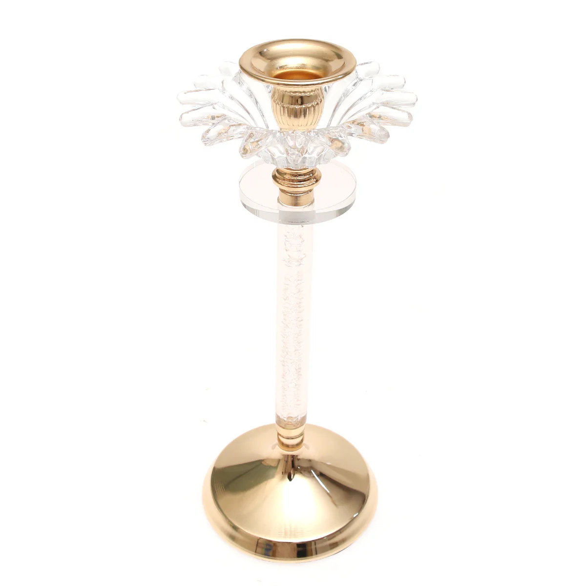 Dinner Candle Holder Crystal & Gold M | Luxury Table Décor Pakistan | Elegant Candle Stand - Image 2